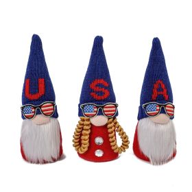 Independence Day USA Faceless Forest Gnome Doll Decoration Ornament; 3 Pcs; 4th Of JULY Ornaments Decoration