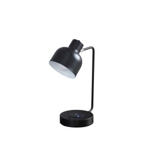 15.25"In Vadim Black Adjustable Student Desk Task Table Lamp W/ Charging Usb Port Station