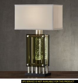 Modern Design Silver Finish 1pc Table Lamp for Nightstand End Table Sofa Table, Water Dancing Light Home Decor, Luxury Night Lamp