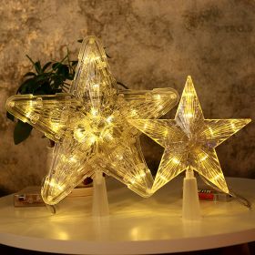 Christmas Tree Light Led Star Light; Five-Pointed Star Lights Plugged Into The Room Decoration (Color: warm white, Style: 10-s)