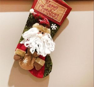 Christmas Stocking Gift Bag Decorated Stocking Christmas Eve Gift Children Christmas Tree Pendant Goody Bag (Style: santa claus)