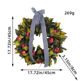 Greenery Front Door Hanging Decorations Harvest Festival Pomegranate Fruit Wreath Decorations Autumn Colors Pomegranate Wreath (select: Pomegranate Wreath-45cm-H3-11)