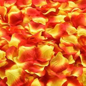 Artificial Rose Petal Artificial Flower Silk Petals Valentine Day Wedding Flower Decoration Flowers (Color: red yellow, size: 1000pcs)