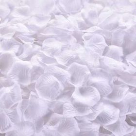 Artificial Rose Petal Artificial Flower Silk Petals Valentine Day Wedding Flower Decoration Flowers (Color: White, size: 500pcs)