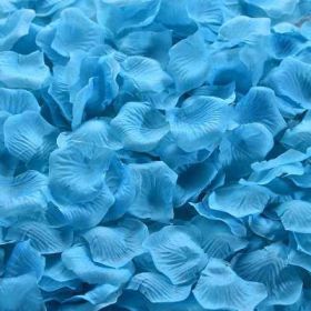 Artificial Rose Petal Artificial Flower Silk Petals Valentine Day Wedding Flower Decoration Flowers (Color: lake blue, size: 3000pcs)