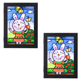 Kids Art Frame Front Opening Wooden Frame Artwork Display Storage Frame Picture Frame Wall Display for Photo Art Projects Picture Children Drawing (Color: Black, size: A4)