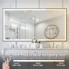 Rectangular Single Aluminum Framed Anti-Fog LED Light Wall Bathroom Vanity Mirror