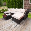 7 Pieces Outdoor Patio Sectional Sofa Couch, Silver Gray PE Wicker Furniture Conversation Sets with Washable Cushions & Glass Coffee Table for Garden,