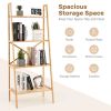 Living Room 4-Tier Bamboo Ladder Display Shelf Storage Rack Plant Flower Stand