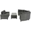 8-pieces Outdoor Wicker Round Sofa Set;  Half-Moon Sectional Sets All Weather;  Curved Sofa Set With Rectangular Coffee Table;  PE Rattan Water-resist